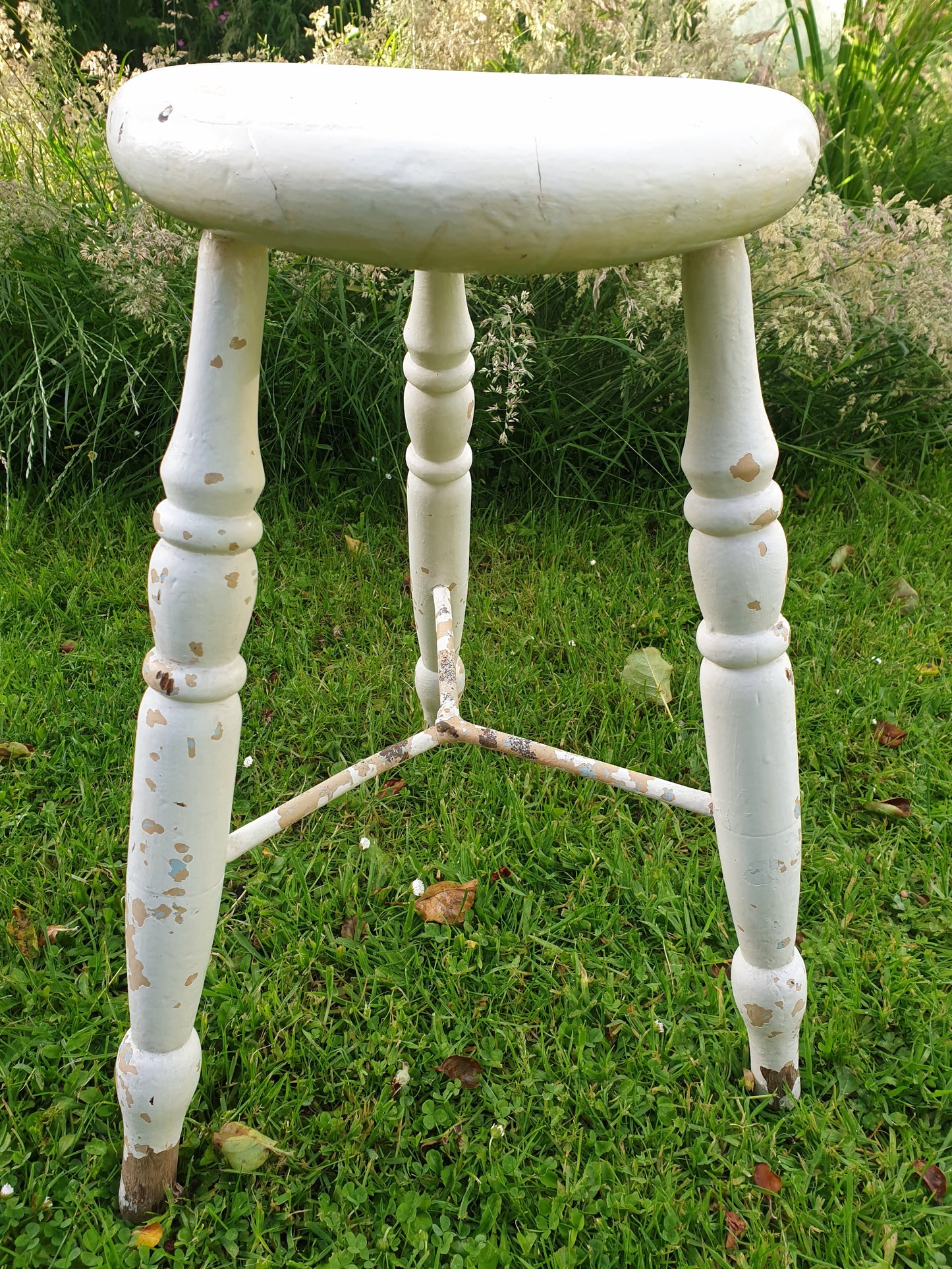 3 legged Victorian wooden stool