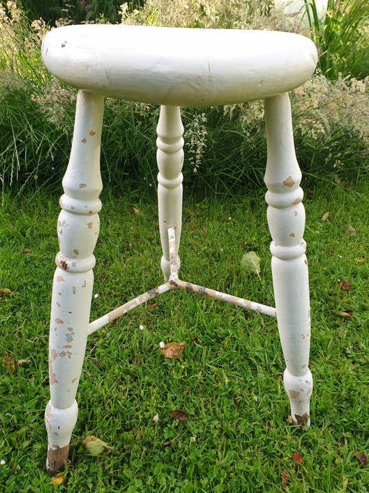 3 legged Victorian wooden stool