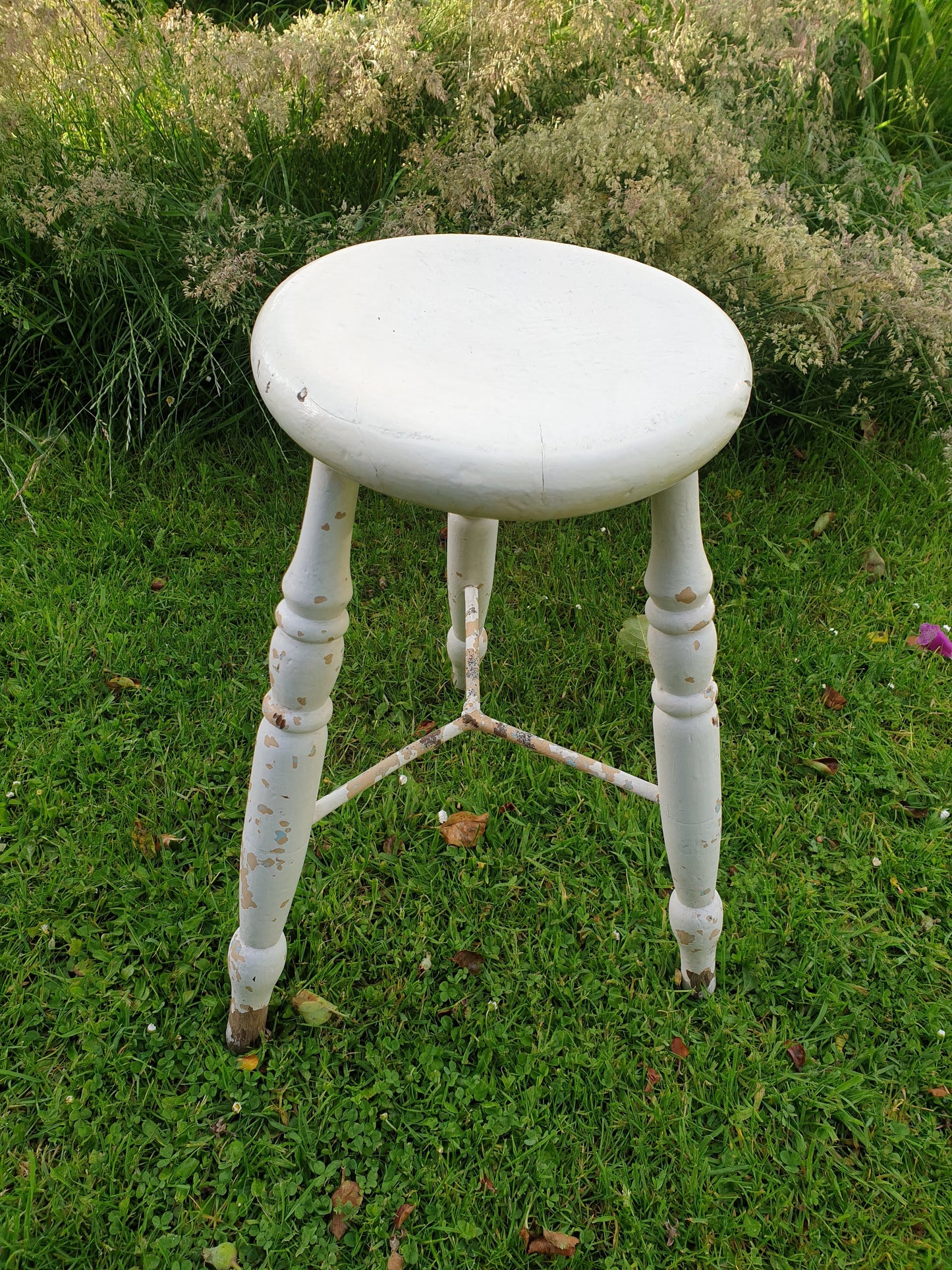 3 legged Victorian wooden stool