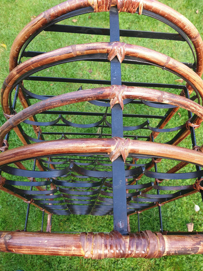 Large bamboo and wicker/rattan wine rack