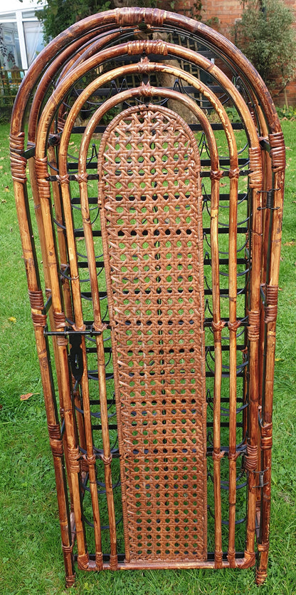 Large bamboo and wicker/rattan wine rack