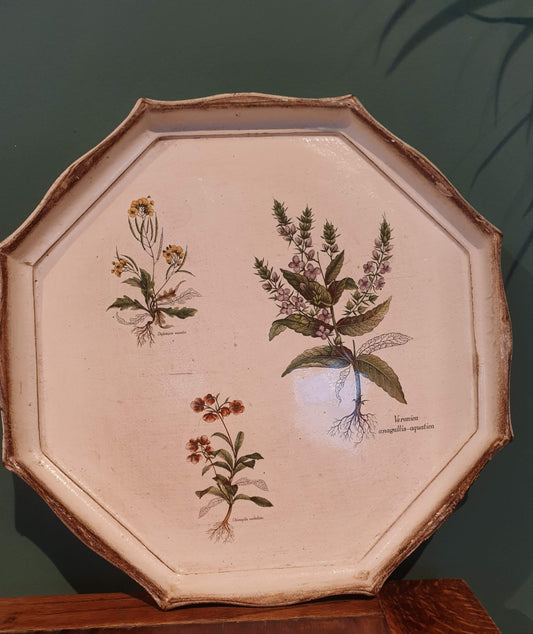 Vintage florentine botanical tray