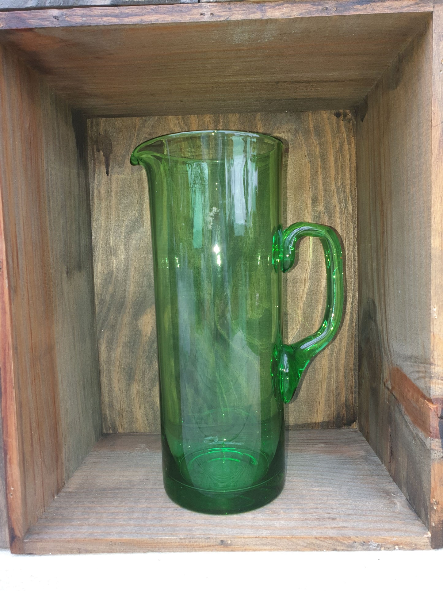 Multi coloured glass jug and tumbler set